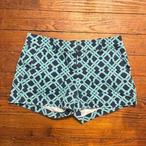 Size 2 Vineyard Vines Blue+Teal Geometric Patterned Shorts